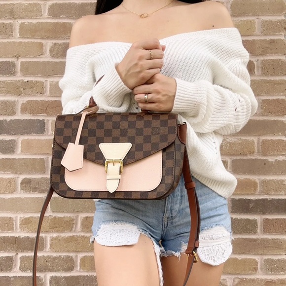 Louis Vuitton Beaumarchais Top Handle Bag Handbag Brown Damier Ebene Pink - Picture 3 of 12